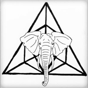 Elephant geometric line art tatoo. #tattoodesign #elephant #geometric 