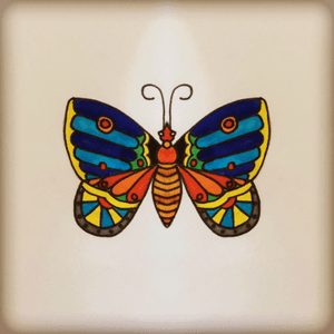 The LSD butterfly #tattoo #butterfly #color #traditional #newschool #flash #cool 