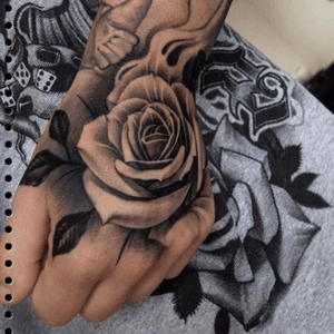 Rose hand tattoo #rose 