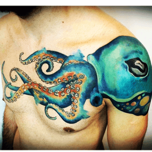 By yeliz #octopus #octopustattoo #blue #wraparound 