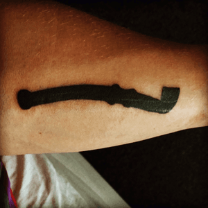 I got this sick tattoo of a liqurice pipe! #pipe #tattoo #simple #simpletattoo #loveit #iwantmore #candy 