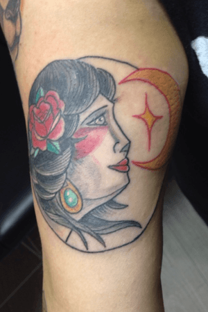 #lady #moon #neotraditional #neotraditionaltattoo 
