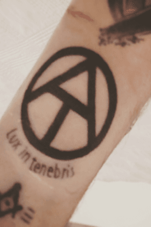 Atheist tattoo done in Tijuana