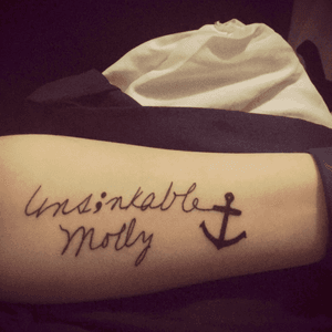 Because my story isn't over yet; because I am another Unsinkable Molly, because my mother's handwriting is filled with love. #SemicolonProject #semicolontattoo #unsinkable #unsinkablemolly #anchor #handwriting #firsttattoo 