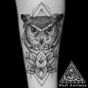 Tattoo by Lark Tattoo artist Neal Aultman #owl #lotus #owllotus #owltattoo #lotustattoo #owllotustattoo #geometrictattoo #linesanddots #blackwork #blackworkers #blackworktattoo #tattoo #tattoos #tat #tats #tatts #tatted #tattedup #tattoist #tattooed #tattoooftheday #inked #inkedup #tattoooftheday #amazingink #bodyart #tattooig #tattoososinstagram #instatats 