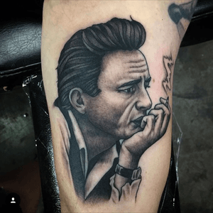 Neo-Traditional Man in Black... Johnny Cash #johnnycash #neotraditional #portrait 
