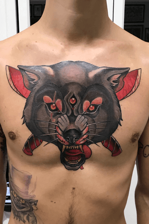 #worlf #wolftattoo #neotraditional #neotrad #lupo #lupotattoo #chest #chesttattoo #sowrd #swordtattoo #bergamo #neotraditionaltattoo #lupo #lupotattoo #ill mace 