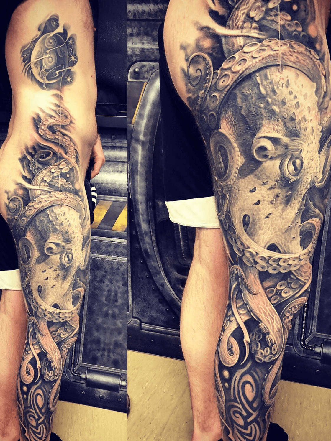 Majestic  octopus leg sleeve Done by lewhands Email  the shop at  timelesstattooyahoocom Or walkin noon to  pm everyday   Instagram