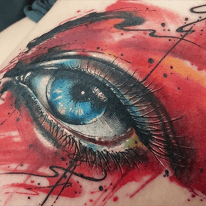 #eye on free hand #watercolor #tattoo By #SmelWink #Australia #victimsofink #closeup #lotsofdetails 