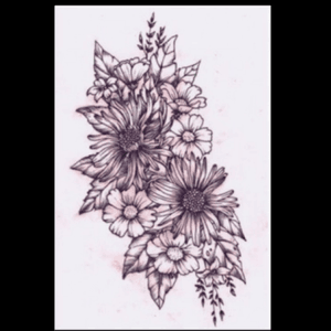 This is a little blurry but i love the shape of this. But I would want a mix of lilacs, roses, and some other little flowers. #megandreammtattoo 
