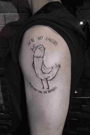 Sketchy chicken tattoo