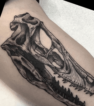 Velociraptor skeleton tattoo 