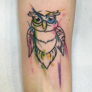 Number three! #owl #watercolor #tattoo #family 