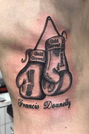 My memorial tattoo for my best friend, its on my ribs. Hurt like hell but 100% worth it. My artists name is Damon Sorrenti