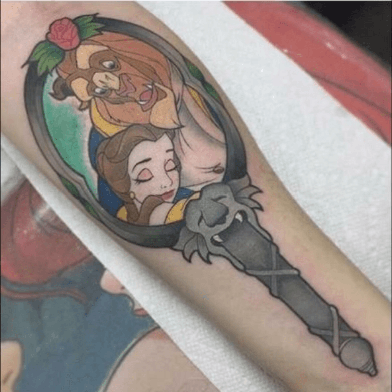 Tattoo uploaded by Katie • Beauty and the Beast mirror tattoo #Disney •  Tattoodo