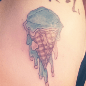 I actually found a picture of my Melting Ice Cream Cone!! My 2nd tattoo. Done in Memphis! #Tattoo #Ink #Tat #IceCreamCone #Memphis 