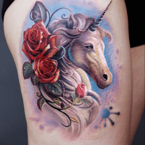 #tattoodo#tattoodoAPP#unicorn #colorful#shanghai#chineseartist #rose