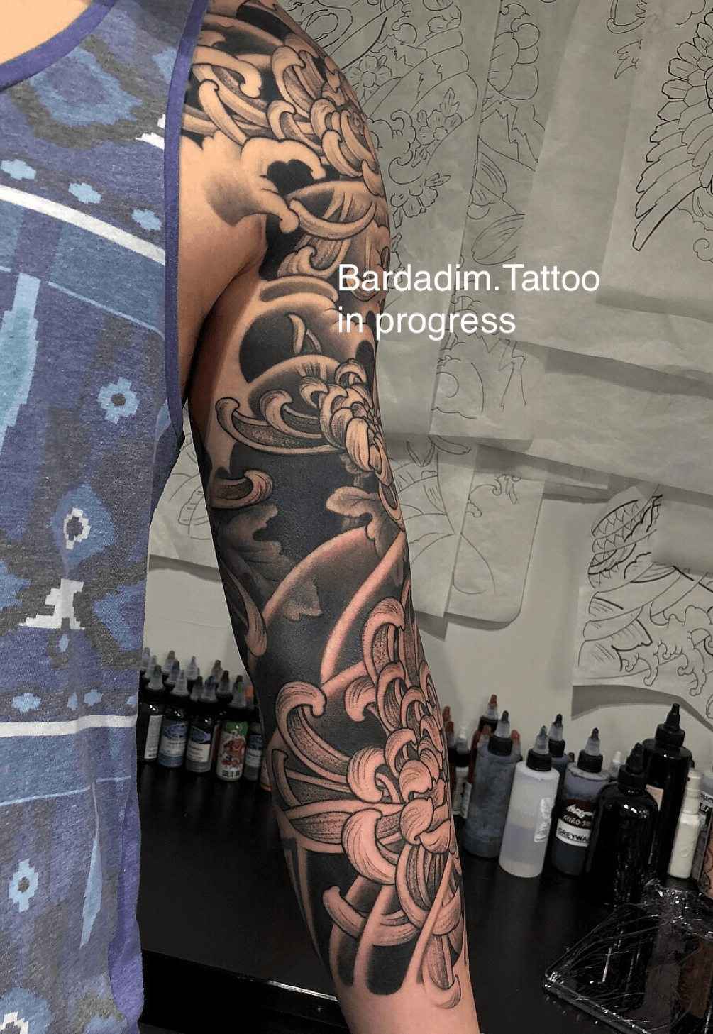 Black  Grey Koifish  Ian Hilz  Japanese Tattoo