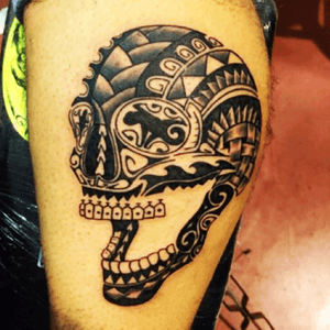 #skull #maori #tribal #foveatattooconvation #tattoo #jeko #particular #naplestattoo
