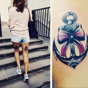 Old me on the ground... #anchor #oldschool #colorfull #girlstattoo #bordeaux #and #grey #loop #madein #frankfurt #germany #2015 #byinga #draufunddran 