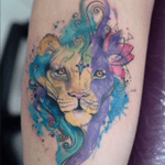 Watercolor lion, for an amazing girl. #lion #lioness #watercolorlion #aquarela #leaotattoo #tatuagemleao #liontattoo #watercolor #watercolortattoo #dehtattoo