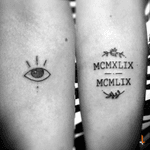 Nº136 #tattoo #eye #mystique #dates #romannumbers #parents #vanilla #olive #branch #littletattoos #filledwithlines #bylazlodasilva