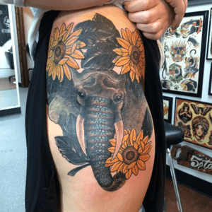 #elephant #coverup #pittsburgh #floraltattoo 