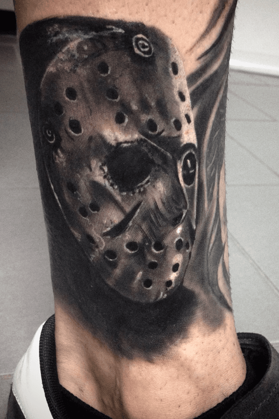 Samuel Boman on Instagram Jason Voorhees friday13th tatuointi  realistictattoo intenzeink intenzepride tatto  Scary tattoos Movie  tattoos Hannibal tattoo