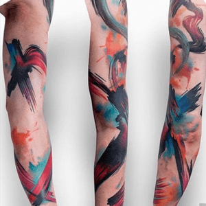 #megandreamtattoo abstract color sleeve