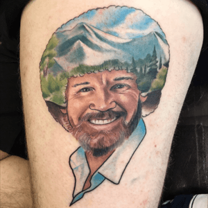 Bob ross neotrad portrait from a while back #happylittleaccidents