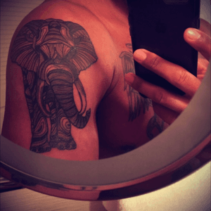 Elephant. Symbol of strength. Little Linda @ Elm Street Tattoo in Dallas