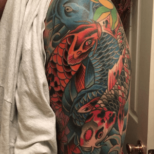 Final piece complete.  Work done by #RobKells at #KellticInk, Mohnton, PA #koi 