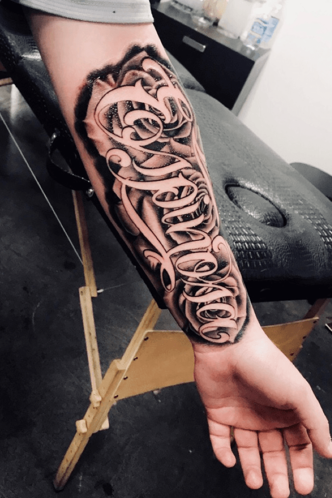 Tattoo uploaded by espi24  Black a grey roses with negative space  lettering  Tattoodo