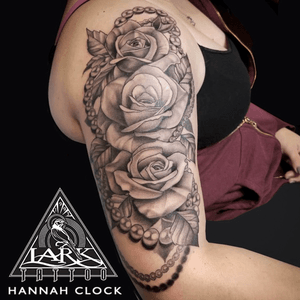 Tattoo by Lark Tattoo artist Hannah Clock. See more of Hannah's work: http://www.larktattoo.com/long-island-team-homepage/hannah-clock/ #rose #rosetattoo #roses #rosestattoo #pearls #pearlstattoo #pearltattoo #rosesandpearls #rosesandpearlstattoo #bng #bngtattoo #bnginksociety #blanckandgreytattoo #blanckandgraytattoo #halfsleeve #halfsleevetattoo #femininetattoo #tattoofemale #womentattoo #womenandtattoo #femaleartist #femaletattoo #femaletattooartist #ladytattooers #tattoo #tattoos #tat #tats #tatts #tatted #tattedup #tattoist #tattooed #inked #inkedup #ink #tattoooftheday #amazingink #bodyart #tattooig #tattoosofinstagram #instatats #larktattoo #larktattoos #larktattoowestbury #westbury #longisland #NY #NewYork #usa #art