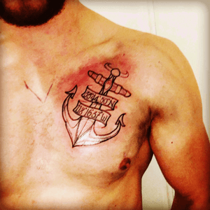 Outline done, now for the shading.... #anchor #chestpiece #nautical #seafarer #tattoo #outline 