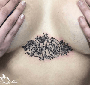#floraltattoo #sternum done by Miko 