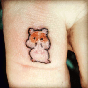 Tribute tattoo to my hamster Gus Gus on my big toe #Hamster #toes #bigtoe #tinytattoos #cutetattoos #petportrait 
