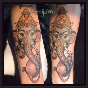 Eternal ink, my design #neotrad #neotraditional #neotraditionaltattoo #neotraditionaltattoos #neotradsub #NeoTraditionalArtists #ganesha #ganeshatattoo #lordganesha #colortattoo 