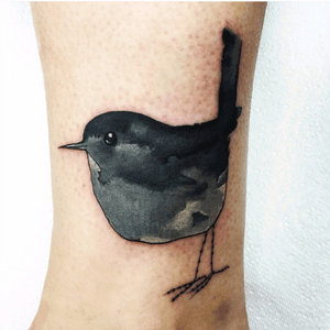 Love this watercolor black bird. #bird #watercolor 