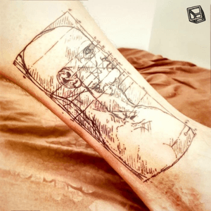 Tat No.50 Da Vinci's sketch of the proportion of human's head #tattoo #selftattoo #sketch #sideface #davinci #leonardodavinci #bylazlodasilva