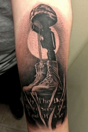 Battlefield Cross by Beau McCoy at Capital Ink Tattoo. 