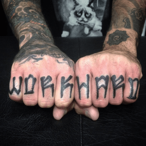 WORK HARD #tattoo #tattooletters #fingertattoo 