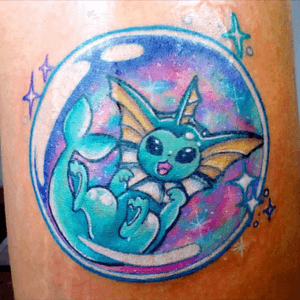 Vaporeon tattoo #pokemon #water #bubble 