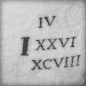Twin number 1 and my birthdate in roman numerals. 