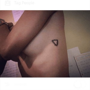 #tattoo #triangle #dots #handandpoke #ocean #water #woman #sideboob #black 