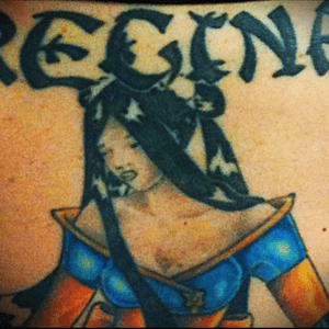 I piece i came up with to commenorate me and my daughtet. Its only a partial view as someone has already stolen my tattoo... But anyhow it still needs the finishing touches on mu back.