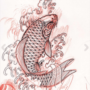 This koi would look bad ass on my ribs in color! And, its already drawn up! #dreamtattoo @amijames  #koitattoo #pickmeplease #badass 