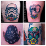 Star Wars tattoos #starwars #starwarstattoos #BobaFett #darthvader #stormtrooper #scouttrooper 