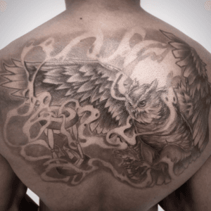 Tattoo buho by DARK KNIGHT From Colombia instagram @yuluandcc Twitter @yuliandcc Facebook @DARKKNIGHT 