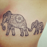 A few modufications: The baby elephant made of autism puzzle pieces while momma elephant is brightly colored. A tribute to my ASD son #megaandreamtattoo 